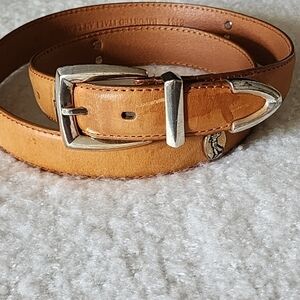 Western italian leather belt color brown size 38